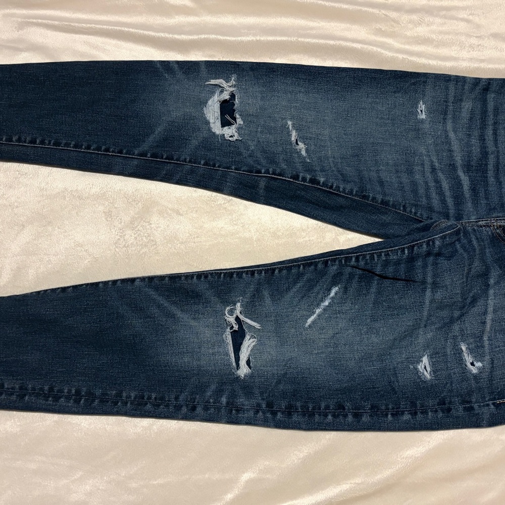 American Eagle Men’s Athletic Skinny Jeans | Dark Wash | Distressed Knees